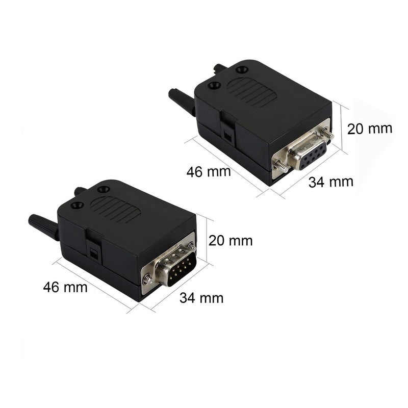 Twinkle Bay Twinklebay DB9 Connector to Wiring Terminal RS232 Serial Port Breakout Board Solder-Free (Male Adapter with Case x1, Female Adapter with Case x1) - Image 2